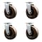 Service Caster 6'' High Temp Phenolic Wheel Swivel Caster Set with Bronze Bearings, 4PK SCC-20S620-PHBZHT-4 - alternate 1